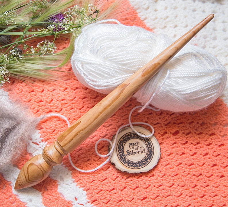 Spindle for Spinning Natural Siberian Cherry Wood #B19