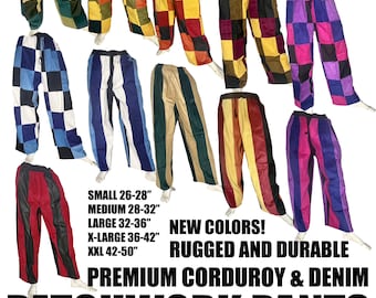 Patchwork pants colors vary....Corduroy and Denim Patchwork pants!