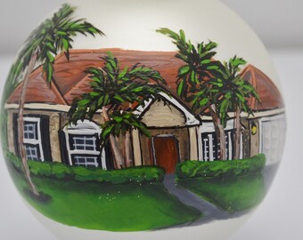 House Custom Hand Painted House Christmas Ornament