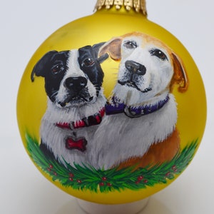 Large Size Double Pet Hand Painted Custom Christmas Ornament