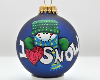 Large Size Snowman Custom Design Ornament Hand Painted