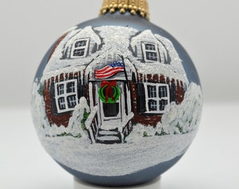 House Personalized Custom Hand Painted House Christmas Ornament