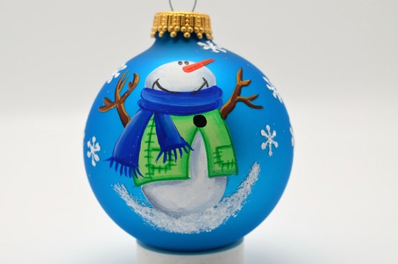 Snowman Custom Design Ornament Hand Painted