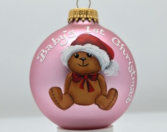 Baby&#39;s first Christmas Custom Hand Painted &quot;Baby&#39;s First Christmas&quot; Ornament
