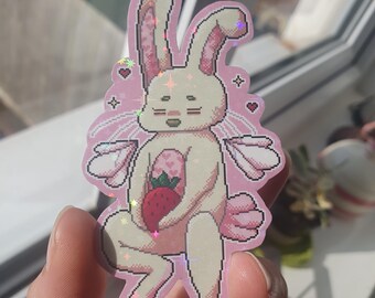 Bunbun Pixel Holographic Sticker