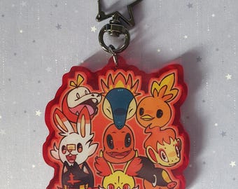 I Choose You! Pokemon Fire type Acrylic Keychain