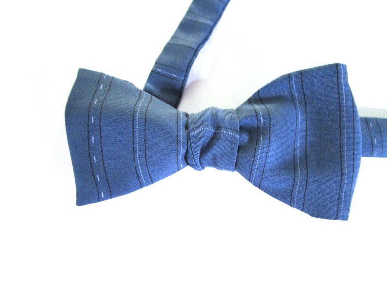 Bow Tie Mens Selftie Classic. Petrol Blue with tiny White | Etsy