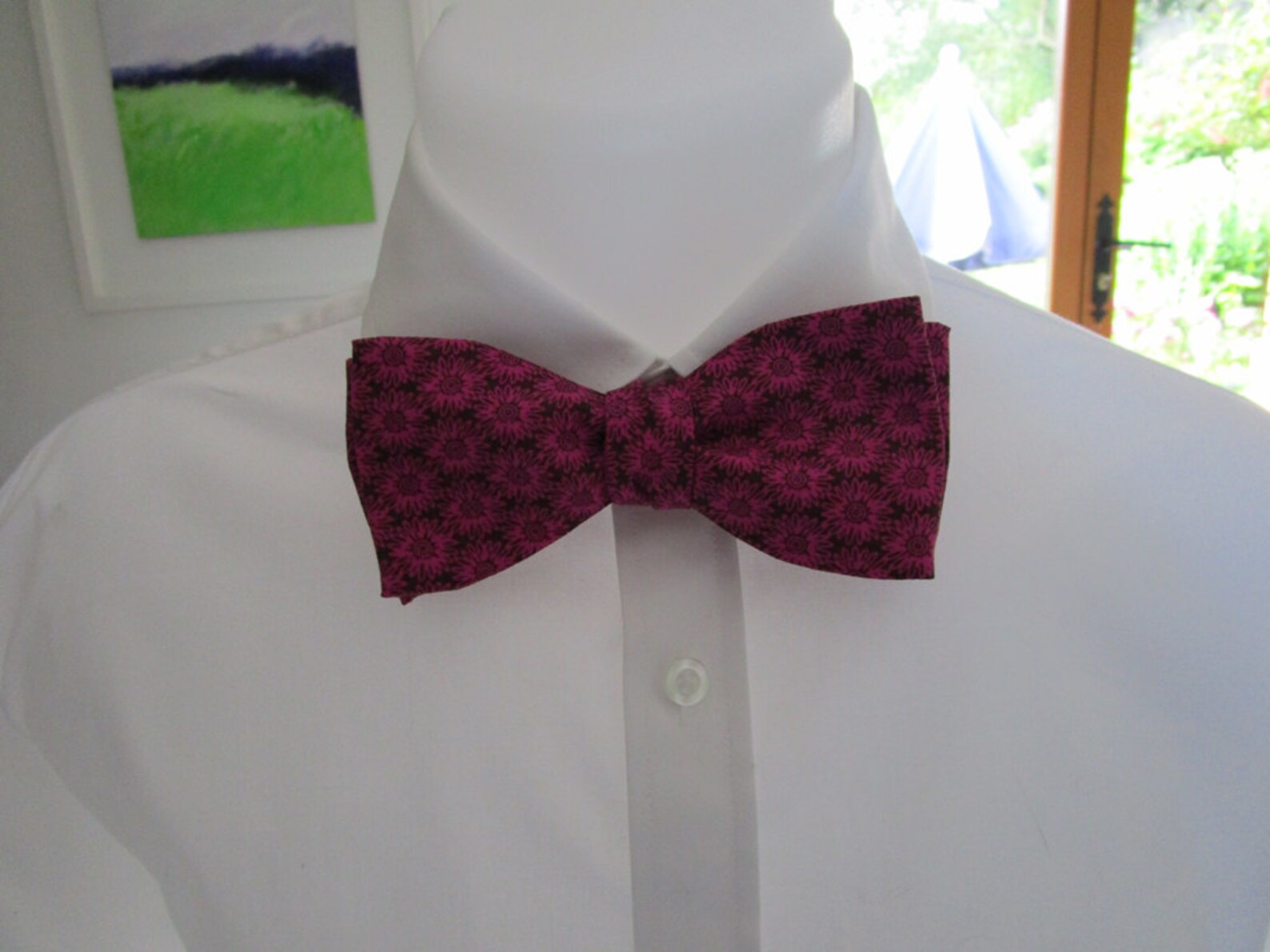 Mens Classic Selftie Bowtie in an Attractive Dark Rasberry Etsy