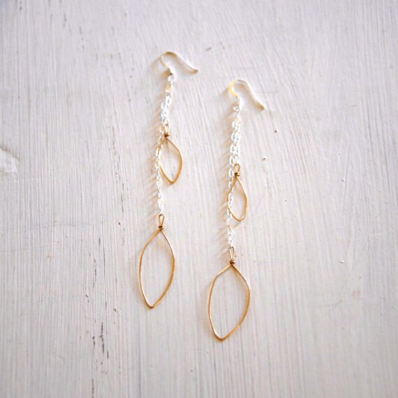 Hammered Dangle Sterling and Gold Filled Earrings