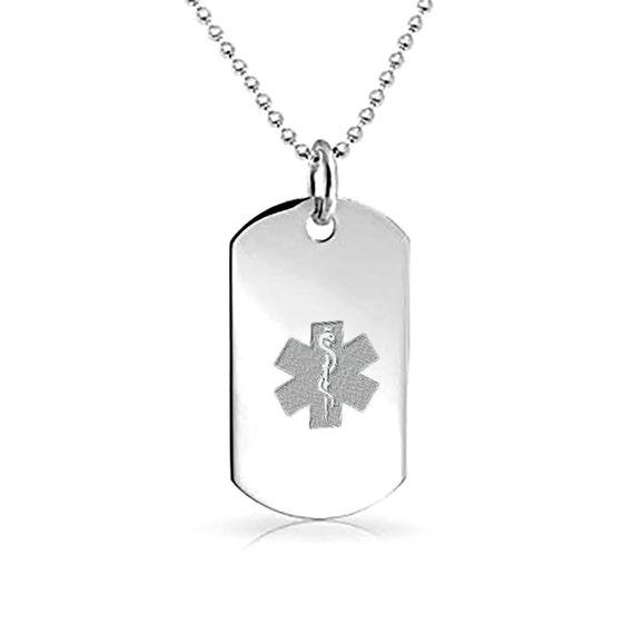 Men’s Medical Dog Tag Necklace • Medical Alert Jewellery • Medical ID  Jewellery • Medical Necklace