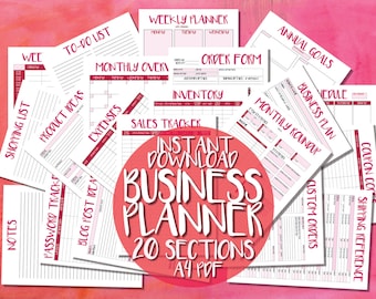 PRINTABLE/DIGITAL A4 Business Planner - 20 SECTIONS - Business Organisation Printables -  Small Business Trackers - Etsy Business