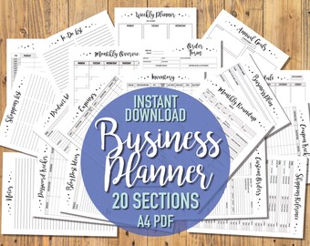 PRINTABLE/DIGITAL A4 Business Planner - 20 sections - Business Organisation Printables - Small Business Trackers - Etsy Business