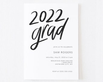 Sam | 2022 Graduation Party Invitation - Grad Announcement - Class of 2022 - Boy Graduation Party Invitation - Invite Template - Digital
