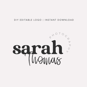 Editable Photography Logo - Photographer Logo Template - Editable Logo - Photography Business Logo - Editable Logo Template