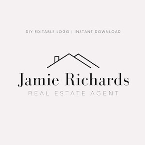 Editable Real Estate Logo - Real Estate Agent Logo Template - Editable Logo - Realtor Business Logo - Editable Logo Template