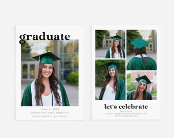 Samantha | 2023 Graduation Announcement - Photo Announcement - Class of 2023 - Graduation Party Invitation - Grad Photo Invite - Digital