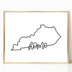 Kentucky State Home Print - Digital Download Print - State Print - Home Decor - Kentucky - 8x10