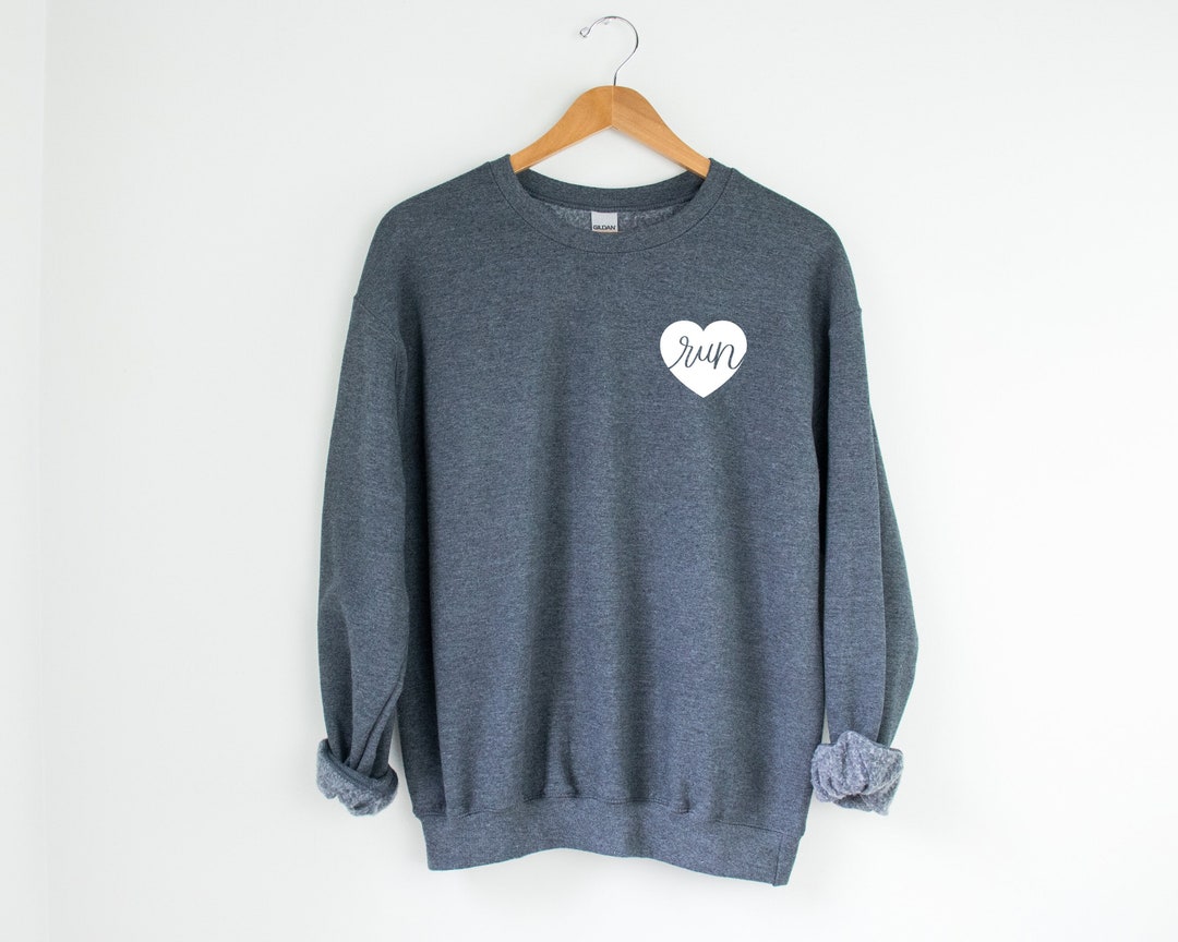 Love to Run Sweatshirt Runner's Heart Sweatshirt Runner Sweatshirt Gift ...