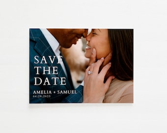 Wedding Save the Date Template - Wedding Save the Date Design - Elegant Save the Date - Traditional Wedding - Editable in Canva | Amelia