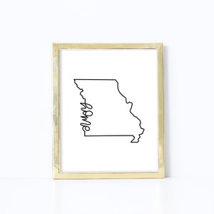 Missouri State Home Print - Digital Download Print - State Print - Home Decor - Missouri - 8x10