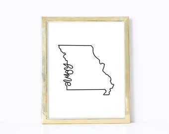 Missouri State Home Print - Digital Download Print - State Print - Home Decor - Missouri - 8x10