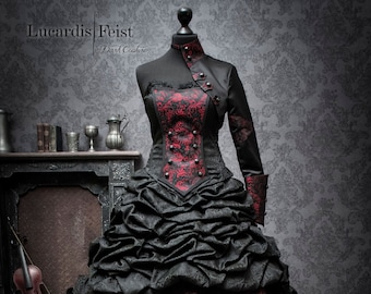 Pink and Black Wedding Dress Gothic Bridal Gown Custom Made to - Etsy