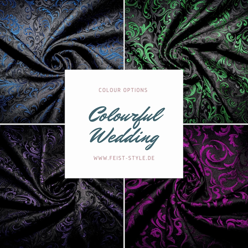 A selection of different color options for the dress