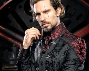 Steampunk Groom Frock Coat, Gothic Wedding Suit