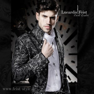 Legendary Steampunk Tailcoat in Silver / Groom Frock from Wedding Designer / Gothic Wedding in High Quality Barock Anzug