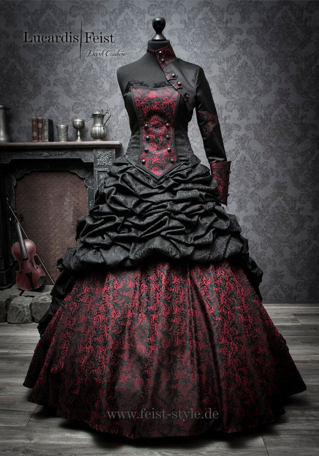 Gothic Black and Red Wedding Dresses Sweetheart A Line Tulle Bridal Ball  Gowns | eBay