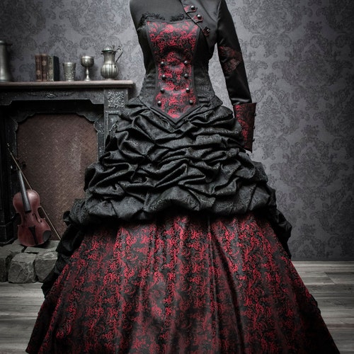 Black Wedding Gown Black and Red Wedding Dress Black Tulle - Etsy