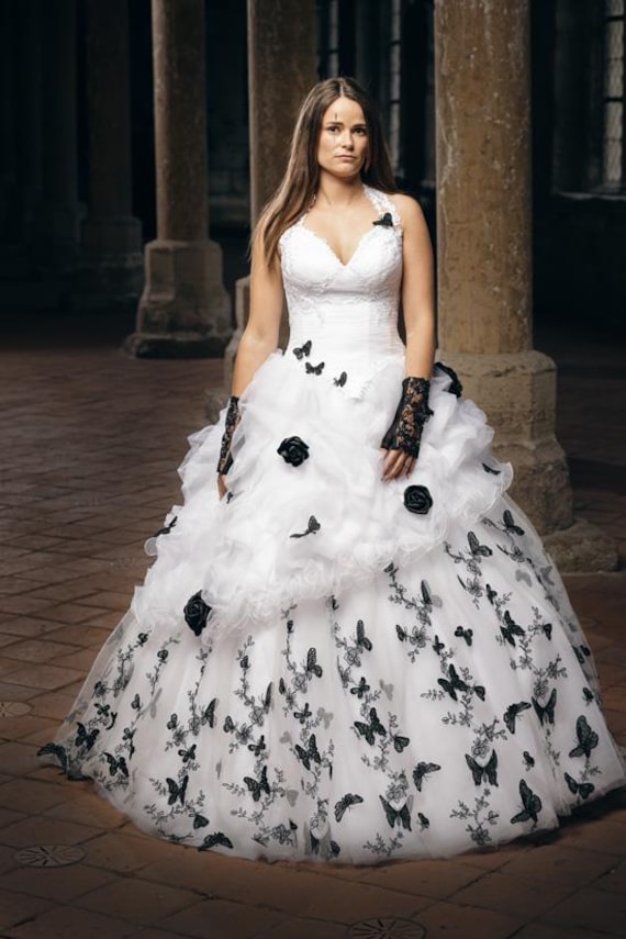 Gonna Abito Sposa Stravagante Gonna Sposa Bianco E Nero Black Silk