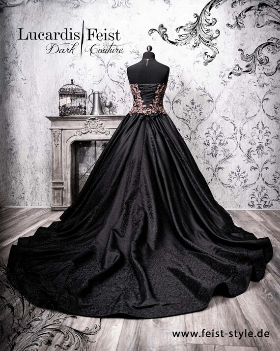 Dark Gold Dreamgown Wildromantic Weddingdress in Black (exceptional, Legendary Wedding Gown) Original Lucardis Feist Wedding, Victorian - Etsy Dark Gold Dreamgown Wildromantic Weddingdress in Black (exceptional, Legendary Wedding Gown) Original Lucardis Feist Wedding, Victorian - Etsy