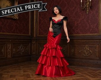 Gothic Evening Gown "Scarlett"  One-of-a-Kind Piece
