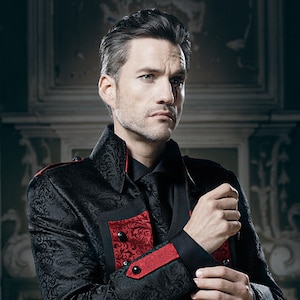 Fantastic steampunk frock coat / unusual wedding suit / High quality red suit / magician suit, Victorian Tailcoat, extravagant tuxedo, Tux