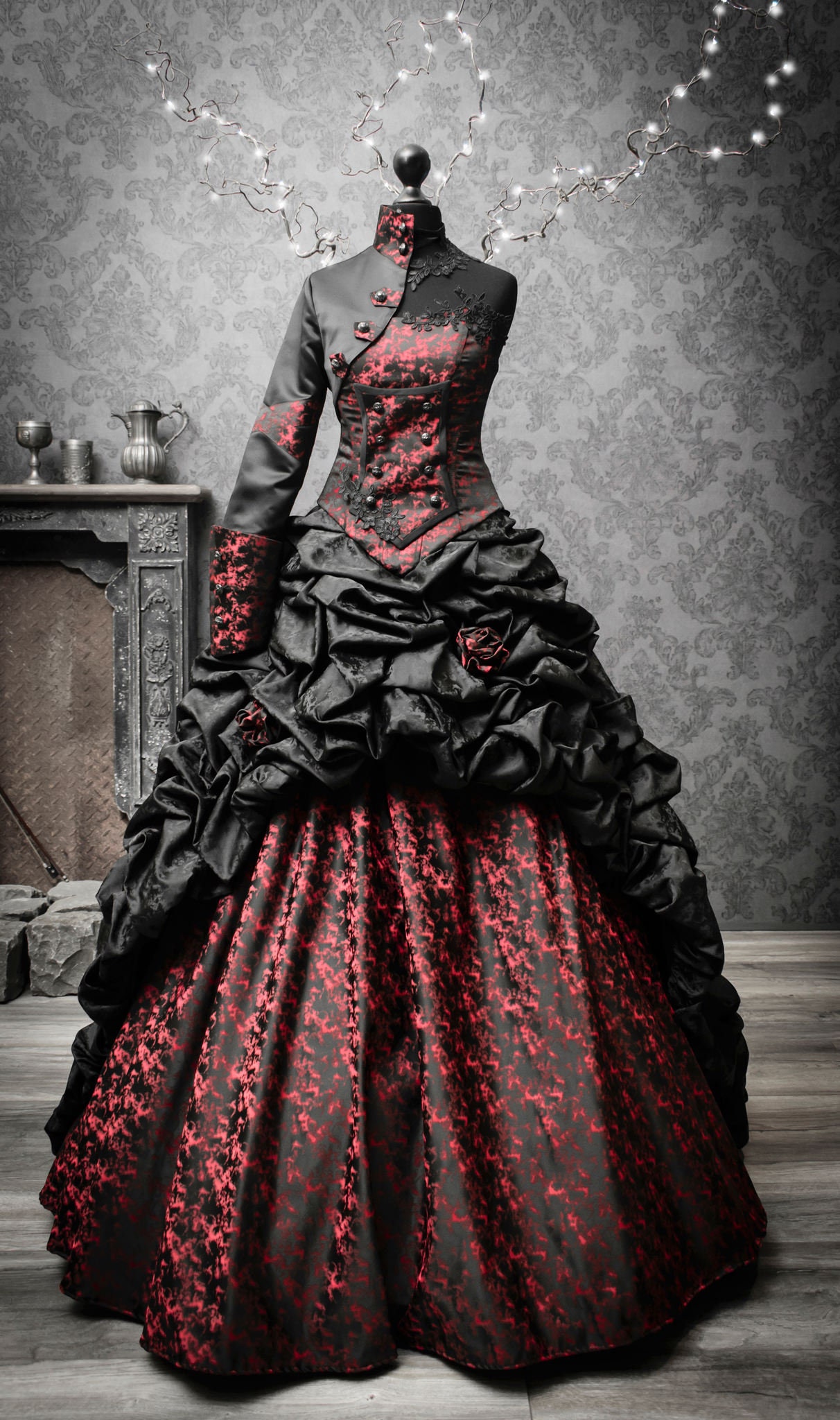 black gothic wedding dress