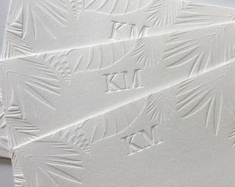 Custom Stationery Set w/ Blind Impression Leaf Border