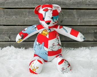 Dr. Seuss Characters Character Teddy Bear, Novelty Character Stuffed Animal, Handmade Custom One of a Kind Gifts for Kids