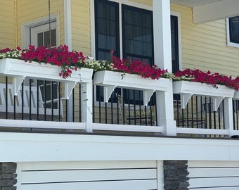 Farmhouse Tapered Flower Box: Paintable PVC Deck Planter. 20"