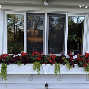 White Colonial PVC Window Flower Box - 72" Paintable, Made to Order