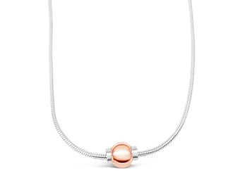 Made on Cape Cod. Beachball Necklace in 14k rose gold and .925 silver. Free Shipping in a box. Made on Cape Cod by Michael's