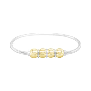 Cape Cod Beachball Bracelet. 4-Ball. Handmade on Cape Cod w .925 Silver and solid 14K gold. Free shipping in box