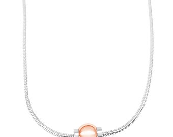 Made on Cape Cod. Beachball Necklace w 14K solid ROSE GOLD ball. Free Shipping in BOX. Michael's Jewelers-Provincetown
