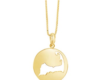 Cape Cod disc necklace. Gold filled .925 silver. Made by Michael's in Provincetown. Free Shipping next day
