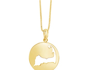 Cape Cod disc necklace. Gold filled .925 silver. Made by Michael's in Provincetown. Free Shipping next day