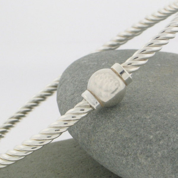 Cape Cod Beach Ball "Twist" Bracelet Screwball Bracelet  in Sterling Silver.Made and ships from  Cape Cod. Ships within 24 hrs