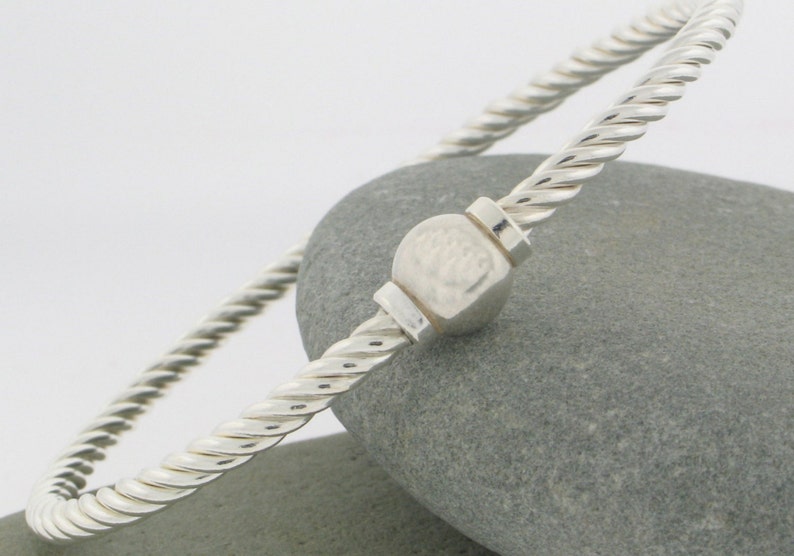 Beach Ball 'Twist' Bracelet Screwball Bracelet  in Sterling Silver.Made and ships from  Cape Cod. Ships within 24 hrs 