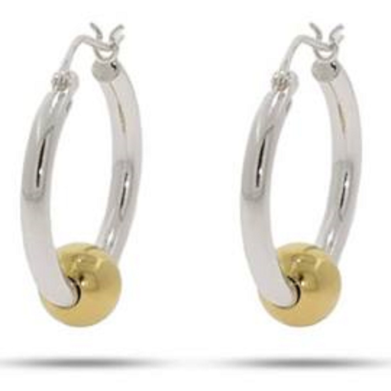 Beach BALL Earrings With 14k Gold Ball and Sterling Silver. Made on