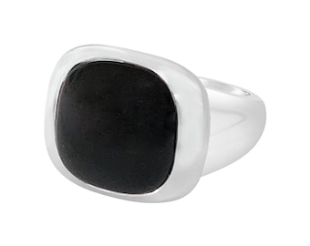 Solid Silver and Black Onyx Ring. Hand Made in Italy. SOlid and well Made. Ships New In Box