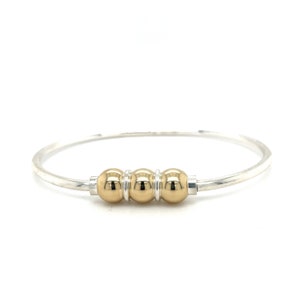 3-Ball Cape Cod Beachball Bracelet. 14K gold balls and sterling silver. Free Shipping next day